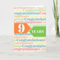 Mitarbeiter Jahrestag 9 Jahre Farbiges Muster