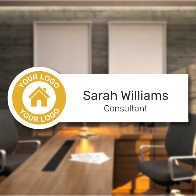 Mitarbeiter mit benutzerdefiniertem Firmenlogo Namensschild (Von Creator hochgeladen)