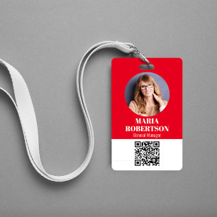 Mitarbeiter Namensschild Minimalistisches Foto QR- Ausweis