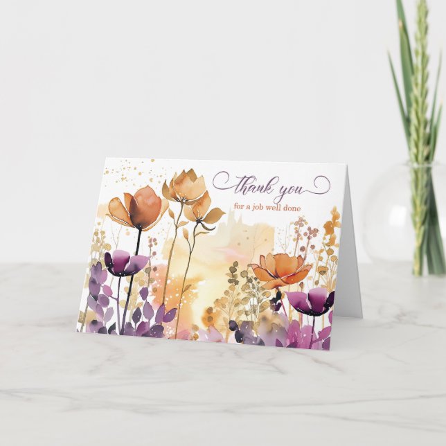Mitarbeiter schätzen die Wildblume von Unternehmen Karte (Vorderseite)