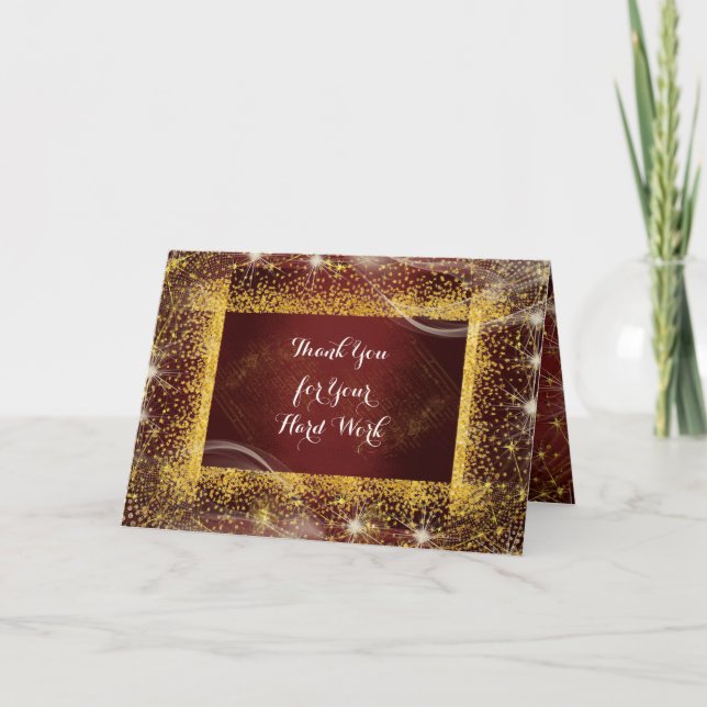 Mitarbeiter Team Stuff Jahrestag Danke Burgund (Vorderseite)