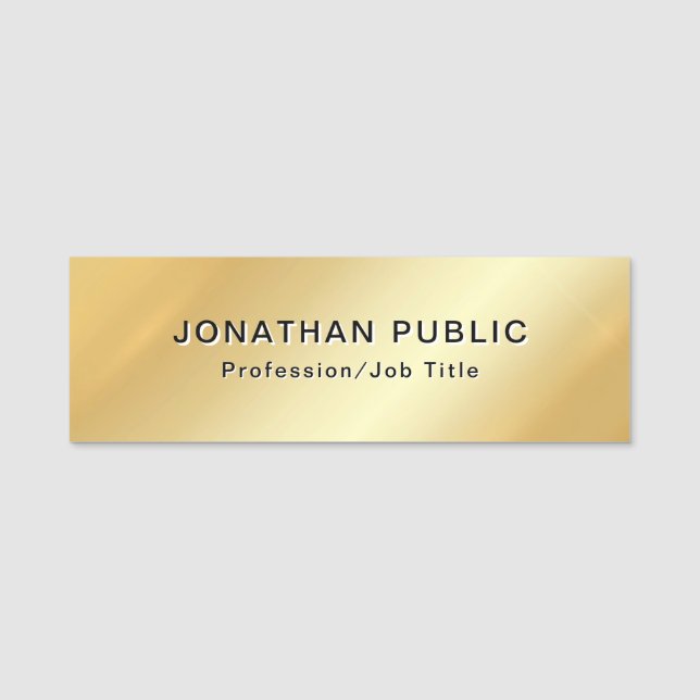 Mitarbeiter von Creative Gold Look Template nach M Namensschild (Vorderseite)