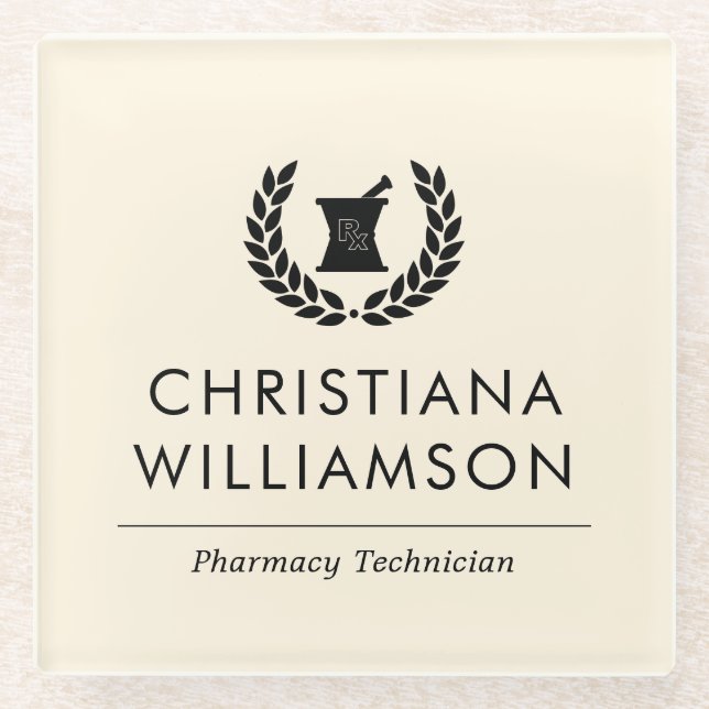 Mitarbeiter von Pharmazie Pharmacy Tech Glasuntersetzer (Vorderseite)