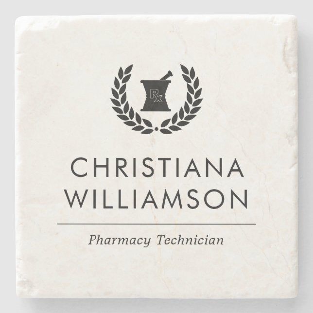 Mitarbeiter von Pharmazie Pharmacy Tech Steinuntersetzer (Vorderseite)