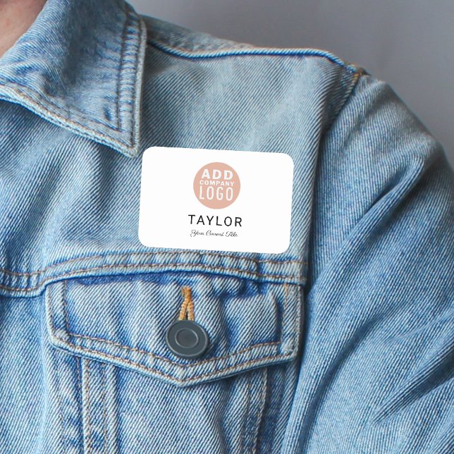 Mitarbeiter von Unternehmen mit Firmenlogo hinzufü Namensschild (Your Business Logo Conference Name Tag)