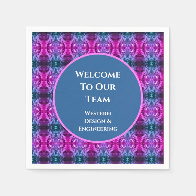 Mitarbeiter Welcome Bright Kaleidoscope Business T Serviette (Vorderseite)