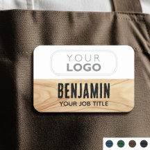 Mitarbeiter Woodgrain Rustic Company Logo Schwarz