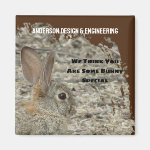 Mitarbeiteraufwertung Humorvolle Bunny Pun Busines Magnet
