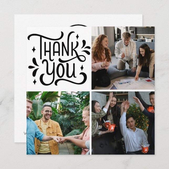 Mitarbeiterbewertungsteam Fotos Danke Black (Vorne/Hinten)