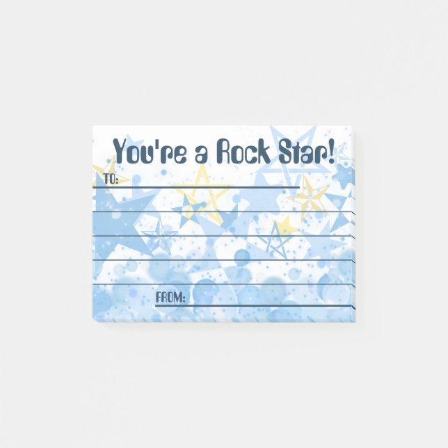 Mitarbeitererkennung nach Auszeichnung Rockstar Post-it Klebezettel (Vorderseite)