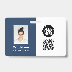 Mitarbeiterfoto, Logo, Beruf, QR-Code, Namens-ID Ausweis