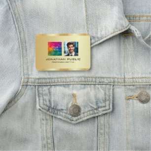 Mitarbeiterfoto und Firmenlogo hochladen Namensschild