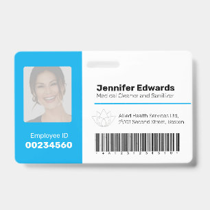 Mitarbeiteridentifikations-ID-Barcode-Foto blau Ausweis