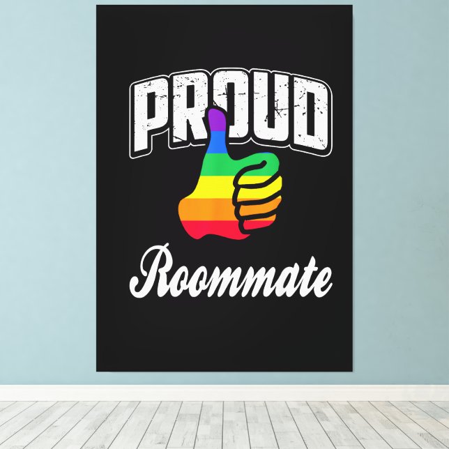 Mitbewohner Gay Pride Leinwanddruck (Insitu (Holzboden))