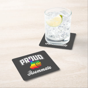Mitbewohner Gay Pride Rechteckiger Pappuntersetzer
