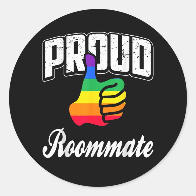 Mitbewohner Gay Pride Runder Aufkleber (Vorderseite)