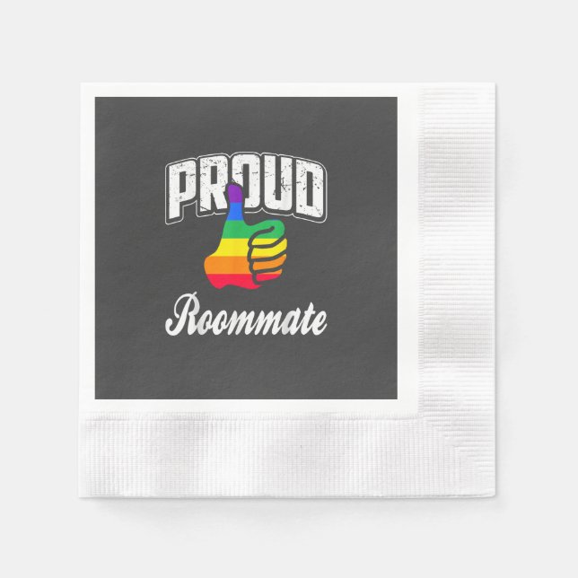 Mitbewohner Gay Pride Serviette (Vorderseite)