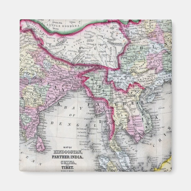 Mitchell Map | Indien, Tibet, China & SE Asien Magnet (Vorne)