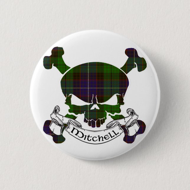 Mitchell Tartan-Schädel Button (Vorderseite)