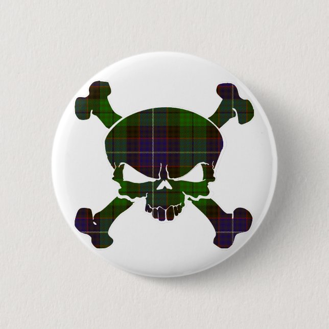 Mitchell Tartan-Schädel keine Fahne Button (Vorderseite)