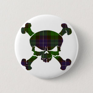 Mitchell Tartan-Schädel keine Fahne Button