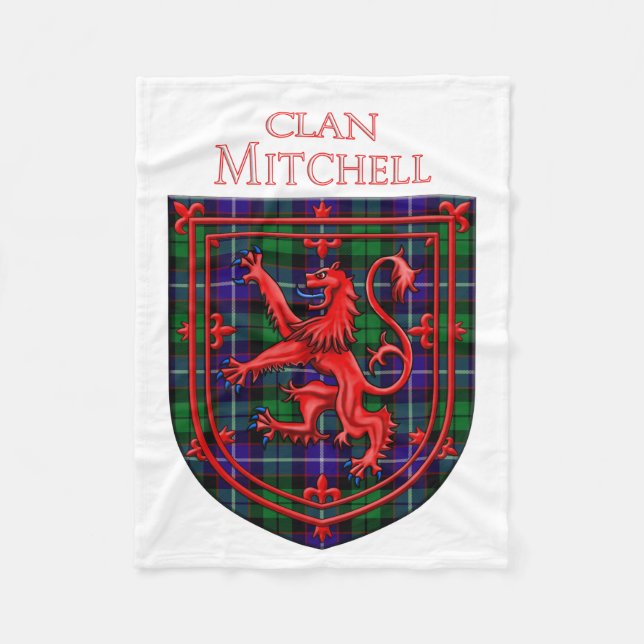 Mitchell Tartan Scottish Plaid Lion Rampant Fleecedecke (Vorderseite)