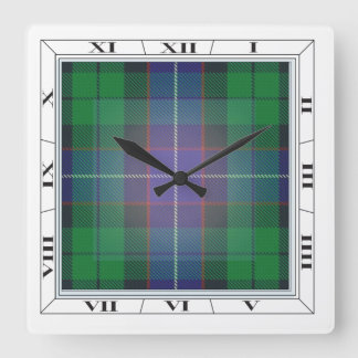Mitchell (u. andere) Tartan-Wanduhr Quadratische Wanduhr