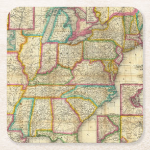 Mitchells Reisend-Führer Rechteckiger Pappuntersetzer