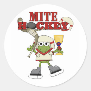 Mite Hockey Champ Tshirts und Geschenke Runder Aufkleber