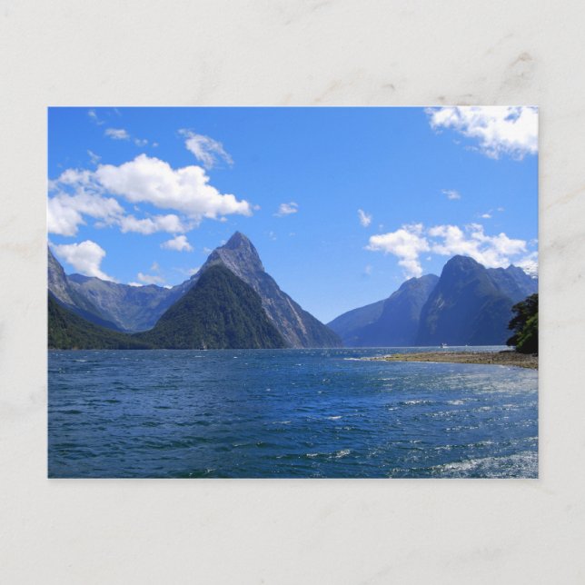 Miter Peak, Milford Sound, NZ Postcard Postkarte (Vorderseite)
