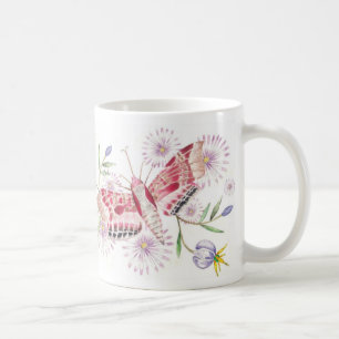 Mites et tasse de fleurs