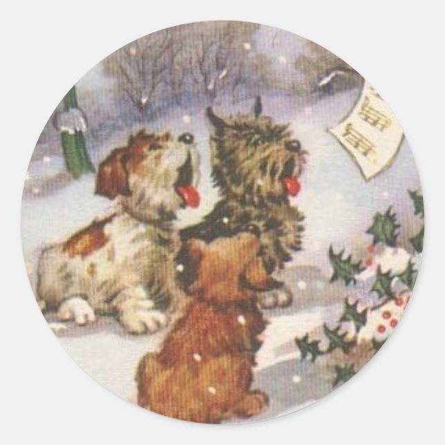 Mitführen von Hunden im Schnee Runder Aufkleber (Vorderseite)