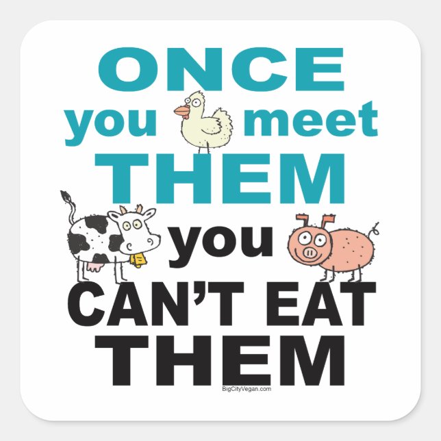 Mitgefühl bei Tieren Quadratischer Aufkleber (Vorderseite)