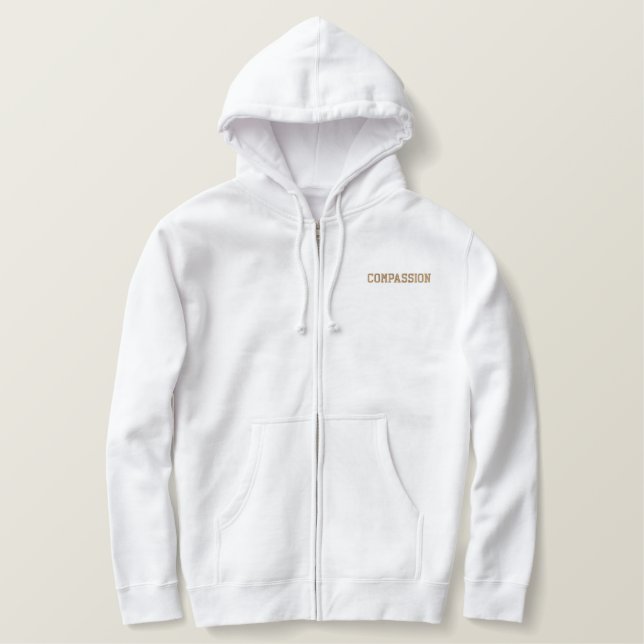 Mitgefühl Bestickter Hoodie (Design vorne)