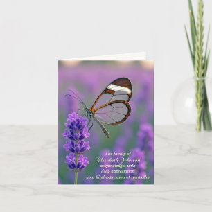 Mitgefühl Danke Glassflügel Schmetterling Karte