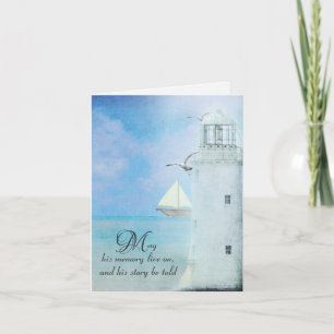 Mitgefühl Danke Weißes Wasserfarben-Leuchtturm Karte