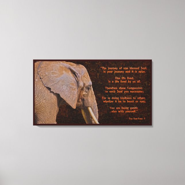 Mitgefühl - Elefant & Literaturzeitschrift - Rusti Leinwanddruck (Vorderseite)