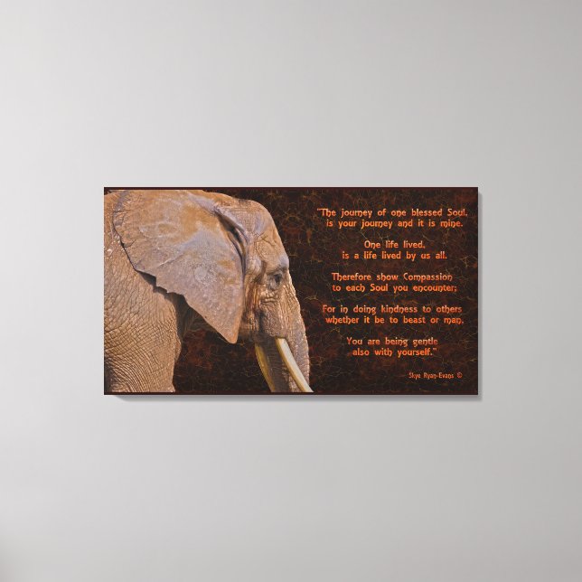 Mitgefühl - Elefant & Literaturzeitschrift - Rusti Leinwanddruck (Vorderseite)