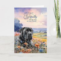 Mitgefühl für Cane Corso-Hund mit Wildblumen