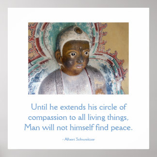 Mitgefühl für Tiere Buddha Poster