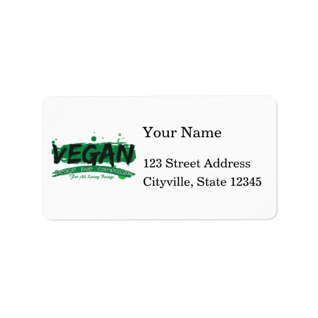 Mitgefühl für vegane Liebe Adressaufkleber (Vorne)