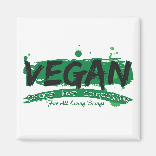 Mitgefühl für vegane Liebe Magnet (Vorne)