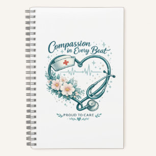 Mitgefühl in jedem Schlag - Nurse Heart Design Notizbuch