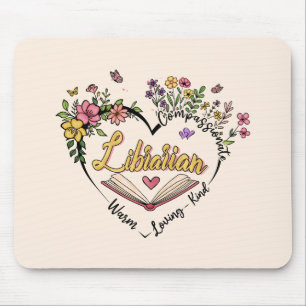 Mitgefühl Librarian - Blumenherz Design Mousepad