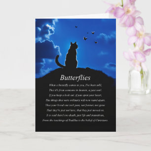 Mitgefühl mit Katze und Schmetterlingen und Spirit Karte