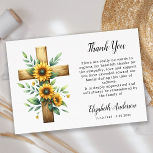 Mitgefühl Sonnenblumen Kreuz Moderne Gedenk Trauer Dankeskarte