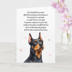 Mitgefühl Verlust des Hundes Dobermann-Rasse Beile Karte