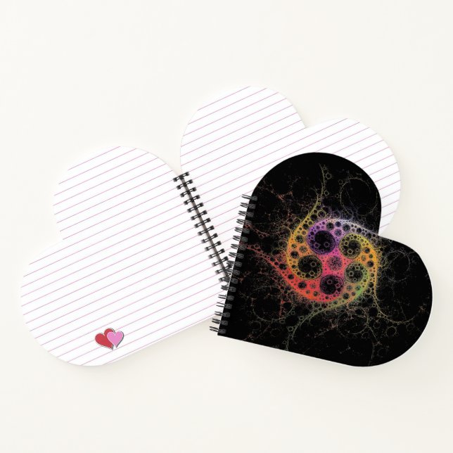 Mitgemacht im Center Heart Shaped Spiral Notebook Notizbuch (Innenseite)