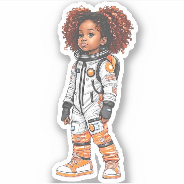 Mitglied des Astronautenteams - Orange Aufkleber (Vorderseite)