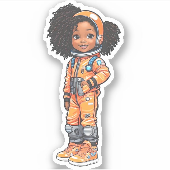 Mitglied des Astronautenteams - Orange Aufkleber (Vorderseite)